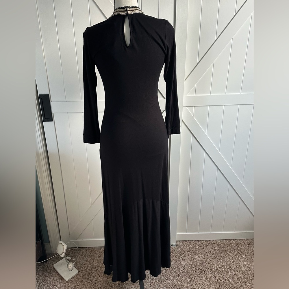 Label Ritu Kumar NWT Black Embellished Maxi Dress Long Sleeve Beaded - Picture 4 of 8